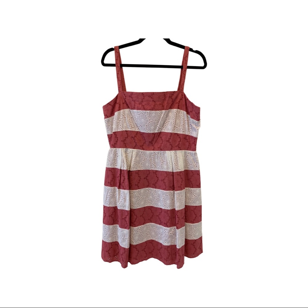 Loft Outlet Eyelet Striped Dress Sz 10
